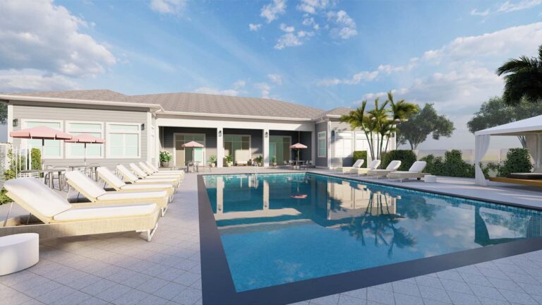 Rendering: Momentum Twin Creeks pool and clubhouse